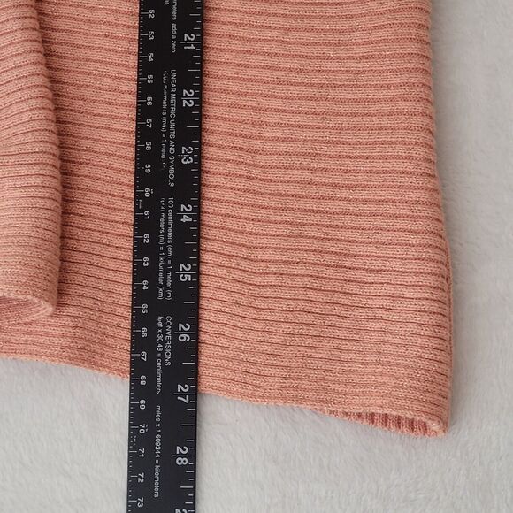 J H Collectibles Peach Metallic Gold Shimmer Cardigan Sweater Toggle Button Snap - Picture 6 of 6